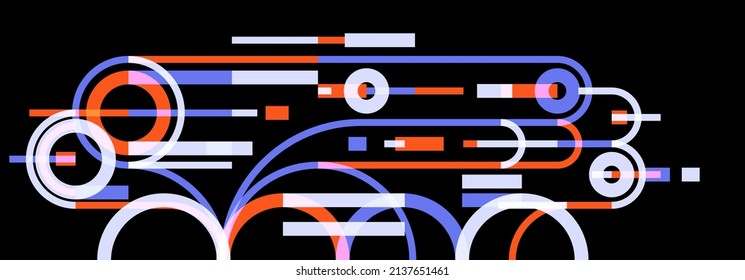Abstract circles and lines vector background, geometric composition drawing technology plan, loop circular digital scheme.