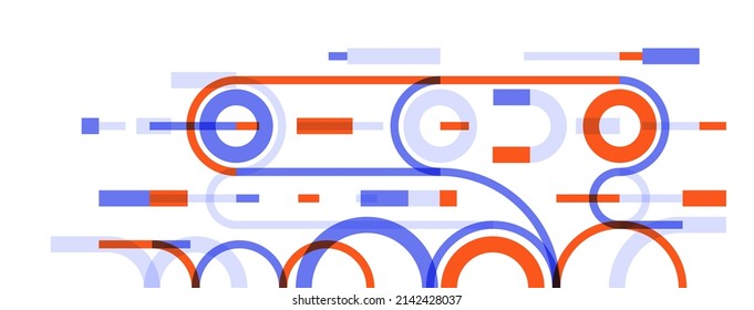 Abstract circles and lines vector background, geometric composition drawing technology plan, loop circular digital scheme.