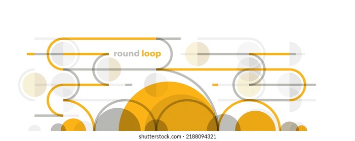 Abstract circles and lines vector background, geometric composition drawing technology plan, loop circular digital scheme.