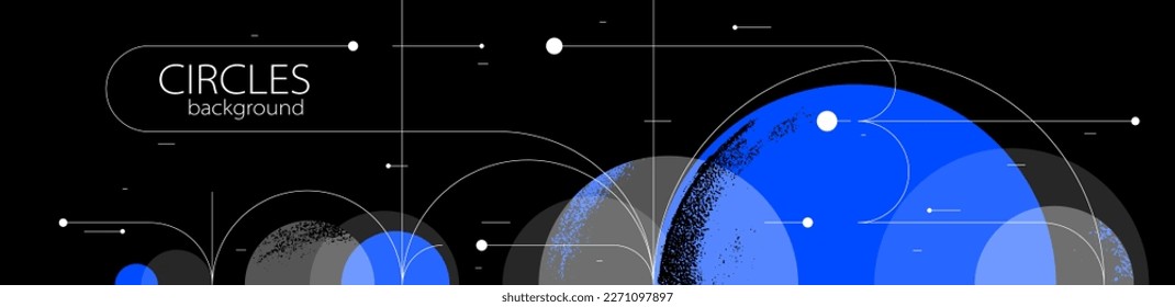 Abstract circles and lines vector background, geometric composition drawing technology plan, loop circular digital scheme.