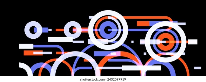 Abstract circles and lines vector background, geometric composition drawing technology plan, loop circular digital scheme.