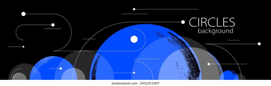 Abstract circles and lines vector background, geometric composition drawing technology plan, loop circular digital scheme.