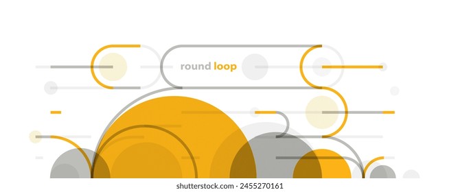 Abstract circles and lines vector background, geometric composition drawing technology plan, loop circular digital scheme.