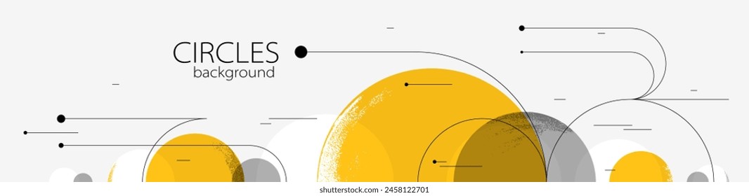 Abstract circles and lines vector background, geometric composition drawing technology plan, loop circular digital scheme.