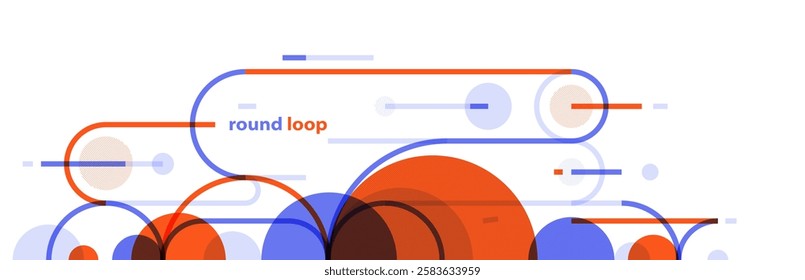 Abstract circles and lines vector background, geometric composition drawing technology plan, loop circular digital scheme.