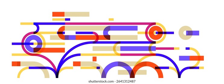 Abstract circles and lines vector background, geometric composition drawing technology plan, loop circular digital scheme.