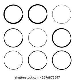 Abstract circles made of grunge brush strokes