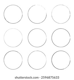 Abstract circles made of grunge brush strokes