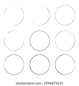 Abstract circles made of grunge brush strokes