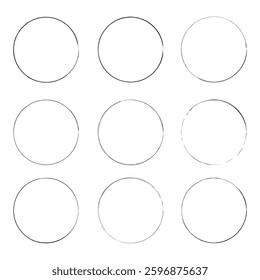 Abstract circles made of grunge brush strokes