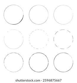 Abstract circles made of grunge brush strokes