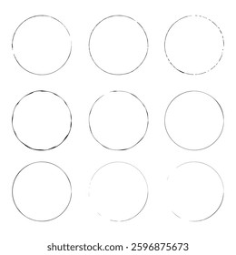 Abstract circles made of grunge brush strokes
