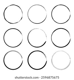 Abstract circles made of grunge brush strokes