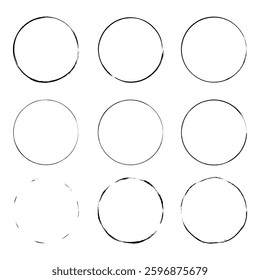 Abstract circles made of grunge brush strokes
