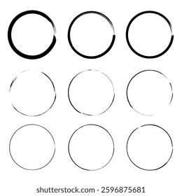 Abstract circles made of grunge brush strokes