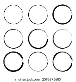 Abstract circles made of grunge brush strokes