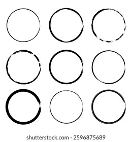 Abstract circles made of grunge brush strokes