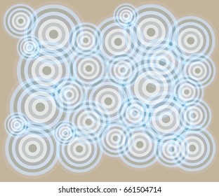 Abstract circles on a beige background, vector illustration