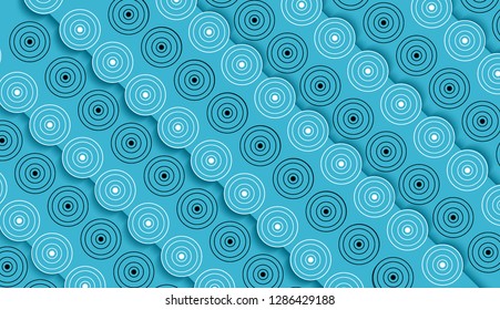 Abstract Circles on Blue Background Vector