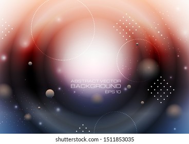 Abstract circles on blurred colors background. Vector Eps10