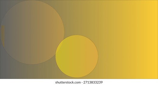 Círculos Abstractas sobre fondo amarillo degradado con Formas geométricas superpuestas