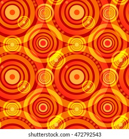 abstract circles orange seamless pattern