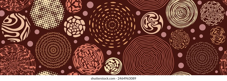 Círculos Abstractas, Elementos de diseño orgánicos, patrón sin fisuras, Anuncio de Vector