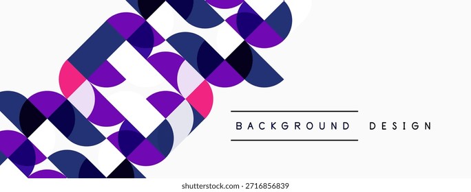 Los círculos Abstractas se superponen, creando un patrón dinámico de color púrpura, rosa y azul. El espacio blanco proporciona contraste, sensación moderna. El texto lee el diseño de fondo.