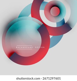Los círculos Abstractas se superponen, creando Gradientes de colores vibrantes. Los Elementos de diseño modernos sugieren una composición dinámica.