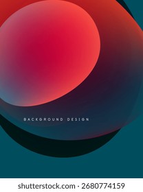 Los círculos Abstractas se superponen, creando Gradientes de colores vibrantes. El diseño presenta tonos rojos, azules y morados. El texto lee el diseño de fondo.