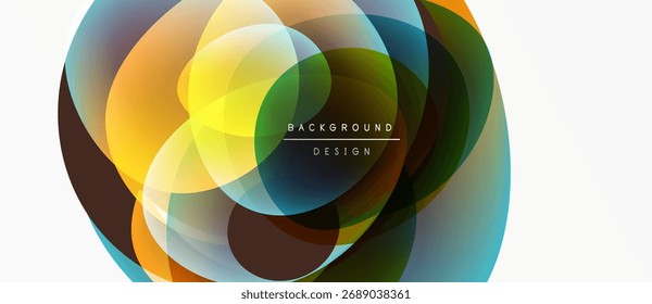 Los círculos Abstractas se superponen, creando mezclas de colores vibrantes. Elemento de diseño moderno para fondos, presentaciones. Los Gradientes lisos dominan la composición.