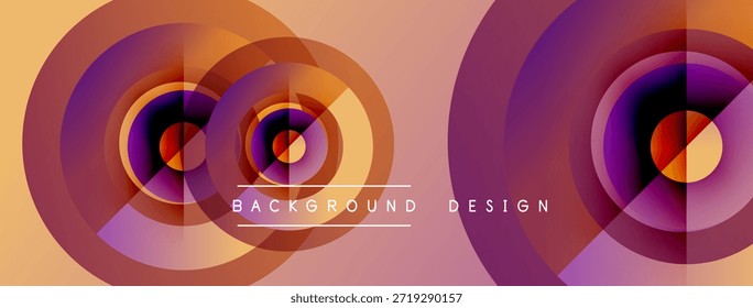 Los círculos Abstractas se superponen, creando Gradientes de colores vibrantes. El texto lee el diseño de fondo centrado entre las Formas. Composición visual moderna y dinámica.