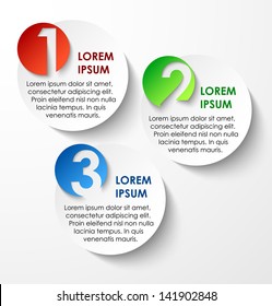 Abstract circles paper infographics, numbered banners, option layout. Vector illustration