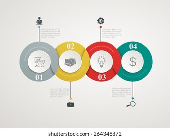 Abstract Circles Parts Infographic With Step By Step Structure. Template Diagrams, Presentation And Chart, Business Concept