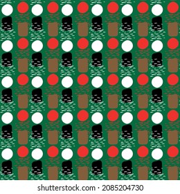 Abstract circles pattern colored with christmas tones . Ready to print and color. Fashion textiles and decorative paper. All over and vector design