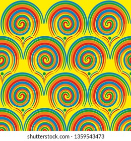 Abstract circles pattern design in grunge style