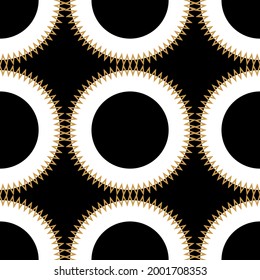 Patrón de círculos abstractos sobre un fondo negro. Ilustración EPS10.