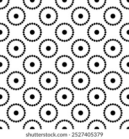 Abstract Circles Pattern Repeated Design On White Background Vector Illustration 