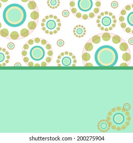 Abstract circles retro style background with place for text