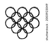 Abstract circles rings on background Sport logo icon isolated symbol Win emblem template Hand drawn ink Uncombined element Modern design Fashion print for clothes apparel invitation card banner poster