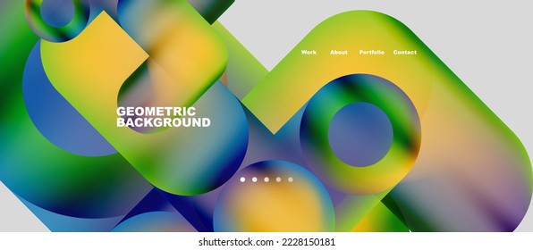 Abstract circles and round shapes landing page background. Vector Illustration For Wallpaper, Banner, Background, Card, Book Illustration, landing page. Pattern design concept