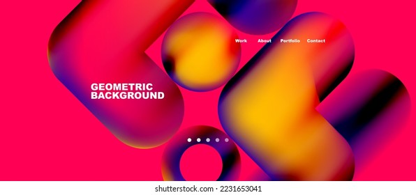 Abstract circles and round shapes landing page background. Vector Illustration For Wallpaper, Banner, Background, Card, Book Illustration, landing page. Pattern design concept