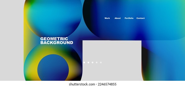 Abstract circles and round shapes landing page background. Vector Illustration For Wallpaper, Banner, Background, Card, Book Illustration, landing page. Pattern design concept