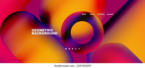 Abstract circles and round shapes landing page background. Vector Illustration For Wallpaper, Banner, Background, Card, Book Illustration, landing page. Pattern design concept