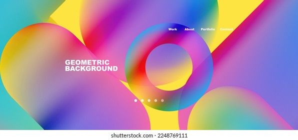 Abstract circles and round shapes landing page background. Vector Illustration For Wallpaper, Banner, Background, Card, Book Illustration, landing page. Pattern design concept