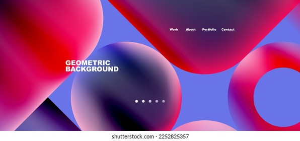 Abstract circles and round shapes landing page background. Vector Illustration For Wallpaper, Banner, Background, Card, Book Illustration, landing page. Pattern design concept