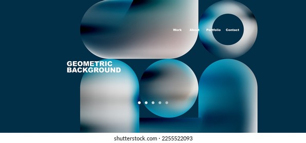 Abstract circles and round shapes landing page background. Vector Illustration For Wallpaper, Banner, Background, Card, Book Illustration, landing page. Pattern design concept