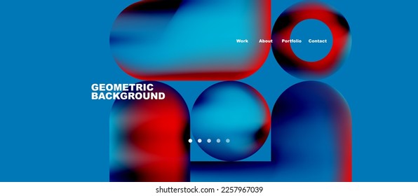 Abstract circles and round shapes landing page background. Vector Illustration For Wallpaper, Banner, Background, Card, Book Illustration, landing page. Pattern design concept