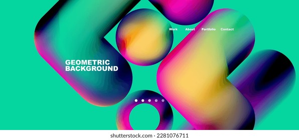 Abstract circles and round shapes landing page background. Vector Illustration For Wallpaper, Banner, Background, Card, Book Illustration, landing page. Pattern design concept