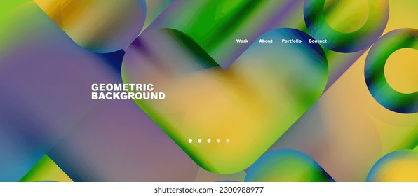 Abstract circles and round shapes landing page background. Vector Illustration For Wallpaper, Banner, Background, Card, Book Illustration, landing page. Pattern design concept